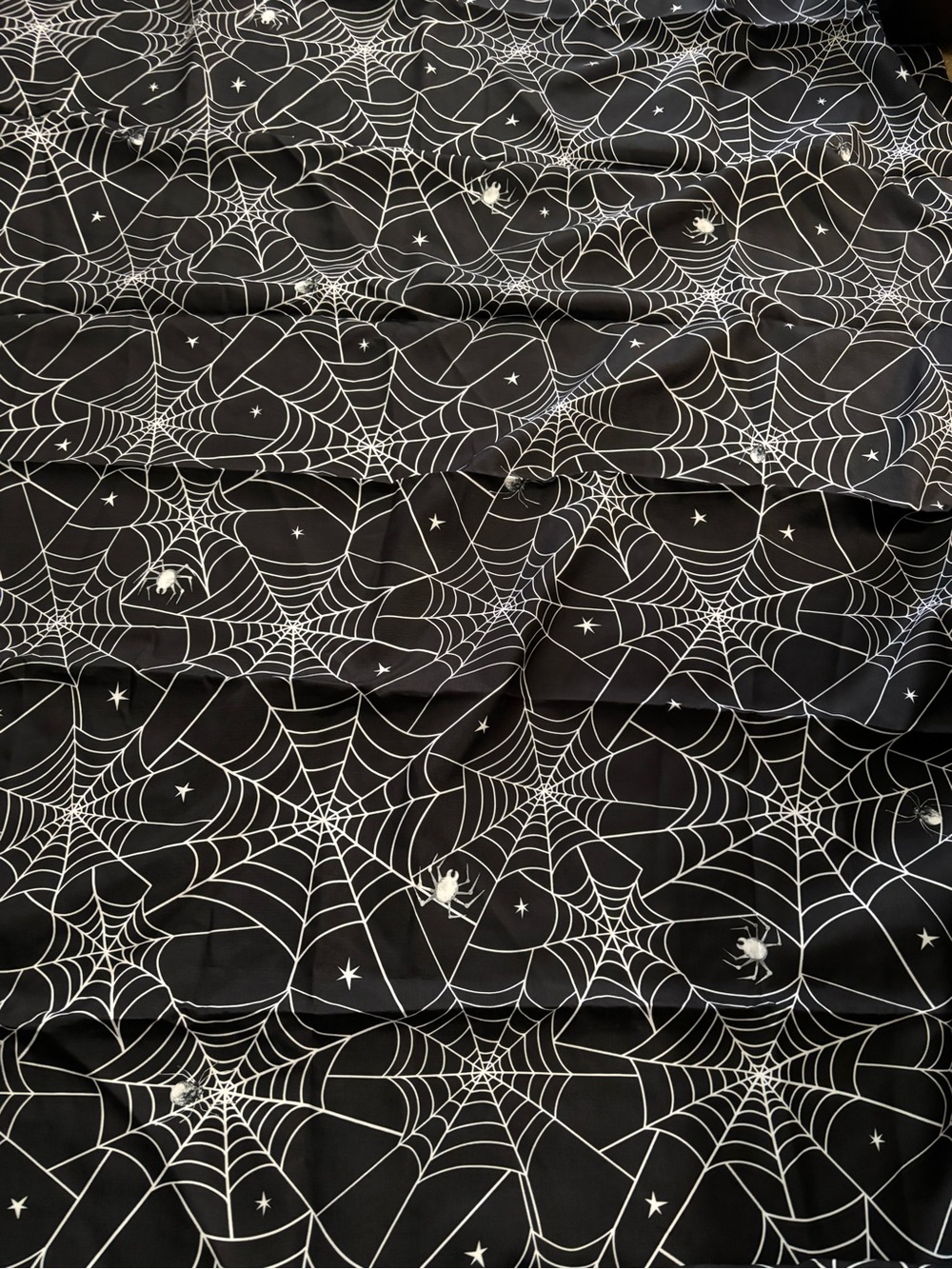 Echo Black and White Spiderweb Print Fabric tablecloth